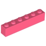 Lego kostka (kostička) 1x6, korálová (6264957)
